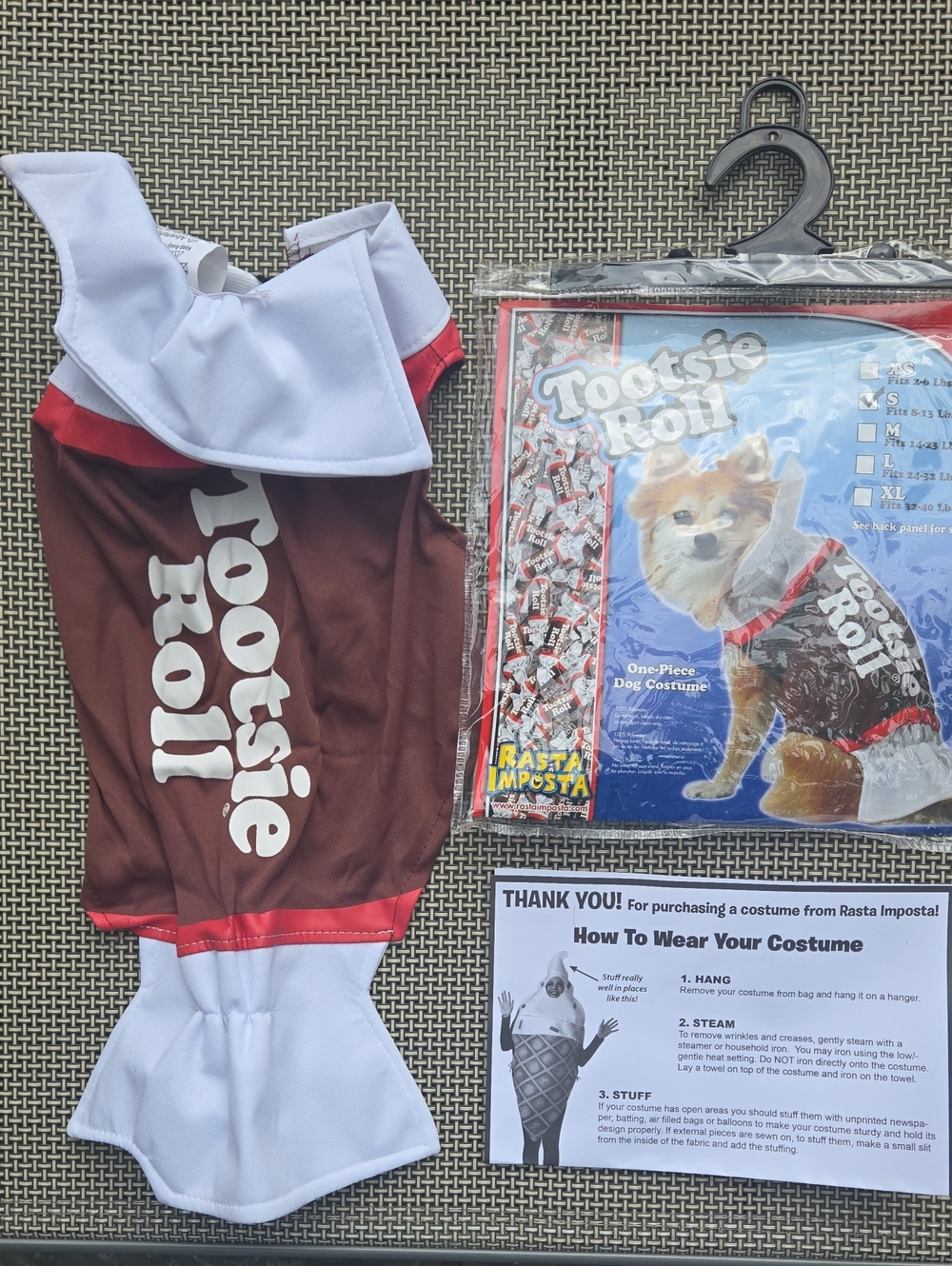 Small Dog Tootsie Roll Halloween Costume - Like New!